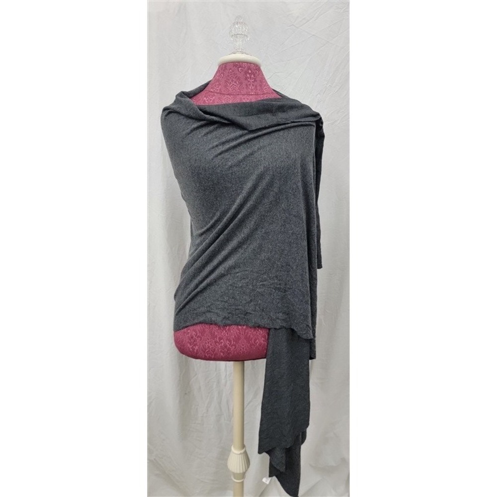 NWOT Michael Stars Knit Scarf 86x30 Gray Reversible Stretch Wrap 123854